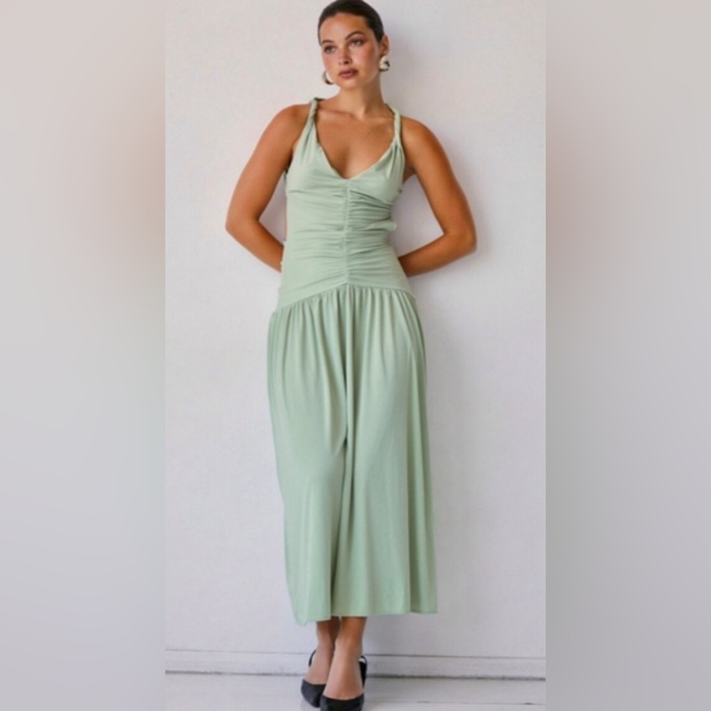 Zara Light Green Maxi Dress - Picture 5 of 12